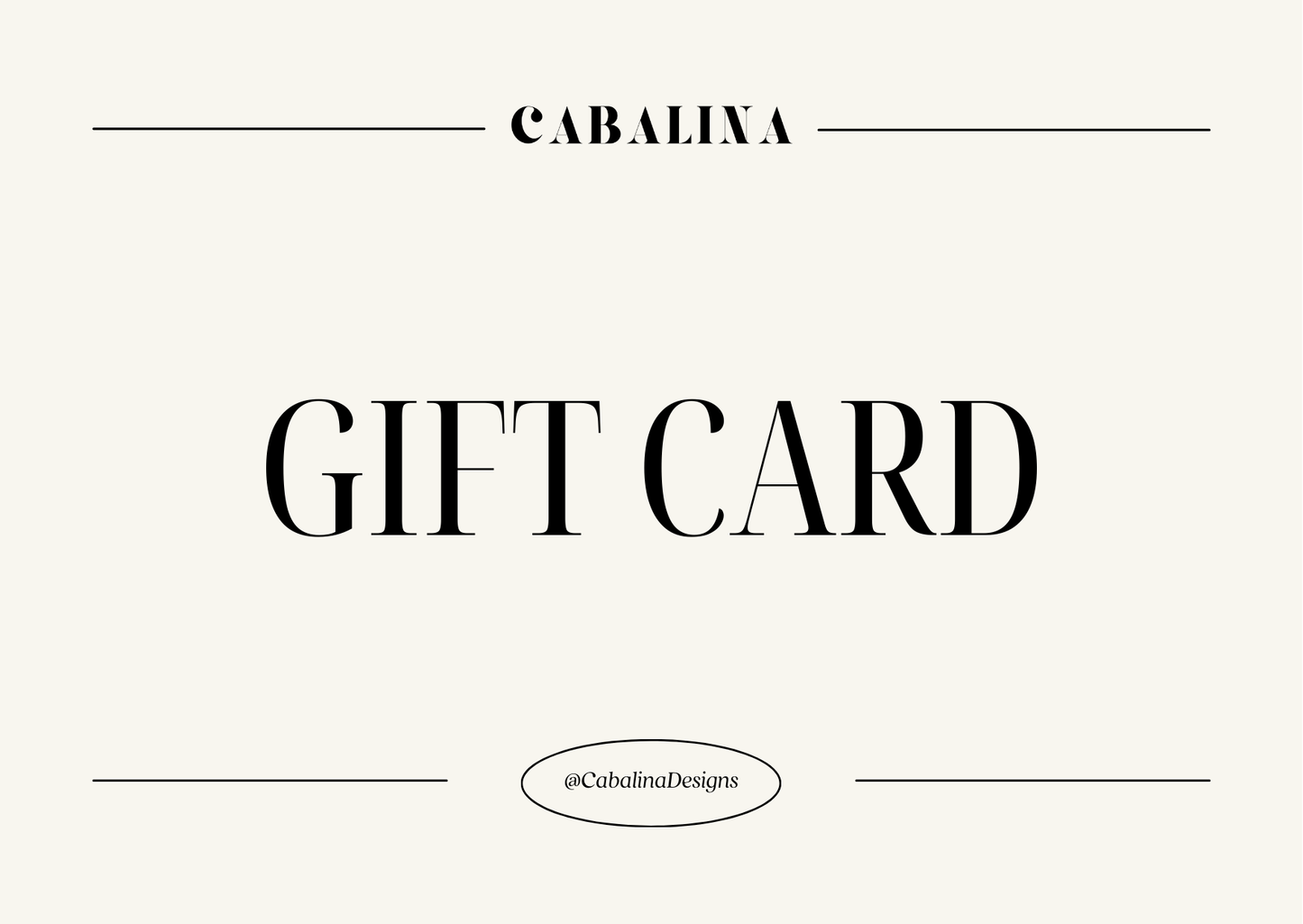 Cabalina Designs Gift Card